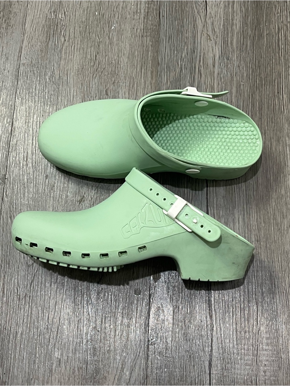 Women's Mint Green Slip-On Clog with Adjustable Strap
